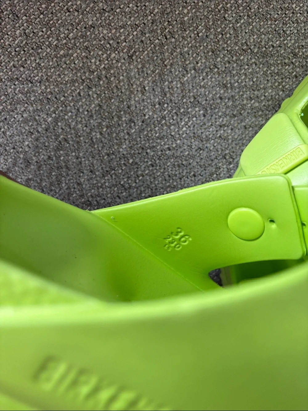 Birkenstock Kids Neon Lime Two-Strap Slide Sandals
